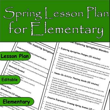 Image result for Spring Lesson Plan