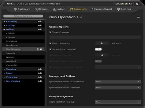 Image result for TSM Auctioning Operations String