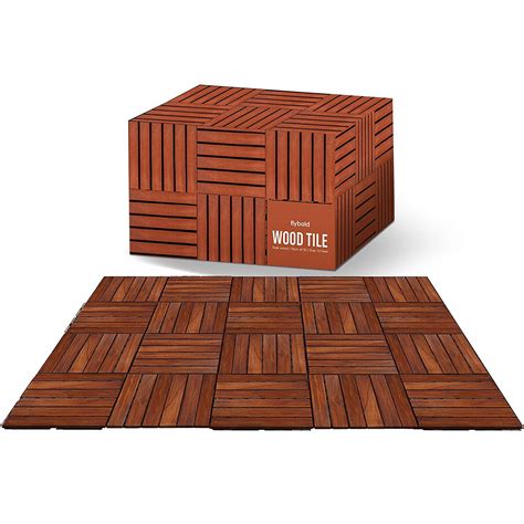 Wood Interlocking Flooring Tiles Solid Teak Wood Oiled Finish Pack of ...