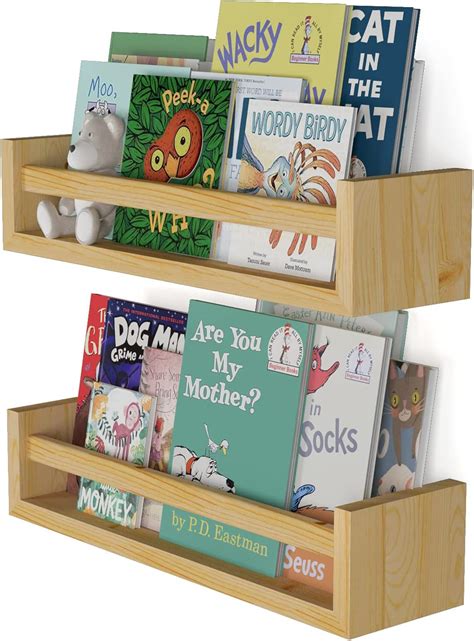 Amazon.com: Onlysky Set of 4 Wall-Mounted Kid's Bookshelf - Wood ...