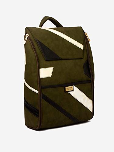 Buy Modern Myth Patched Olive Backpack For Men PU Material Travel ...
