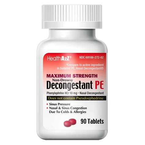 Buy A2Z® Decongestant PE | Phenylephrine HCl 10 mg | Maximum Strength ...
