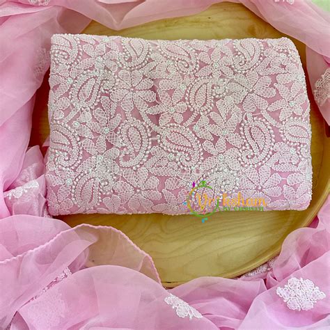 Rosemilk Pink Chikankari Suit Material Set - VS1684 – vrikshamindia