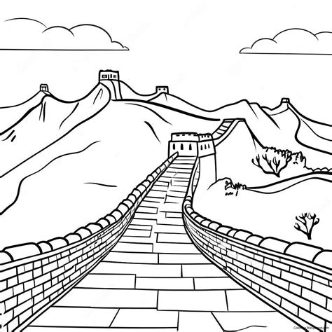 Majestic Great Wall Of China Coloring Page (38444-30414)