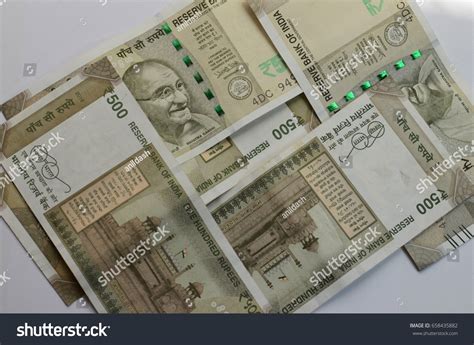 Indian Five Hundred Rupees Notes Isolated Stock Photo 658435882 ...