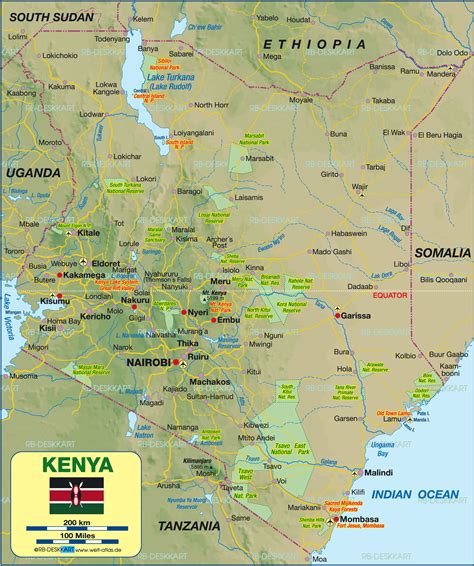Map of Kenya (Country) | Welt-Atlas.de