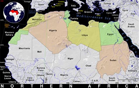 North Africa Map, Map of Northern Africa, Printable North Africa Map