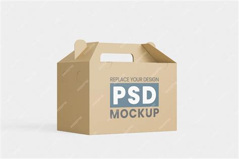 Premium PSD | Psd kraft paper food box packaging mockup