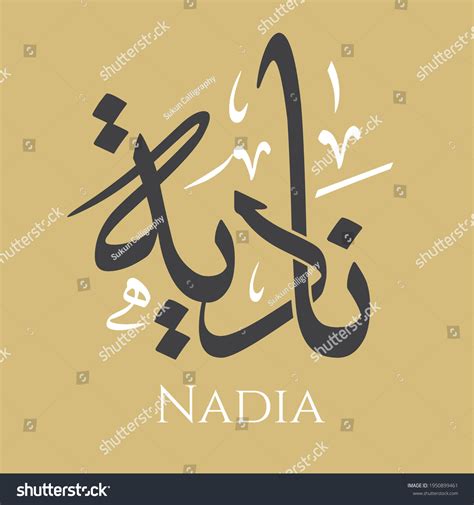 Creative Arabic Calligraphy Nadia Arabic Name Stock Vector (Royalty ...