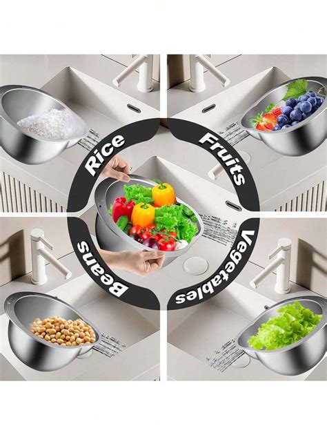 Stainless Steel Rice Washing Machine Filter Bowl - Large Mesh Strainer ...