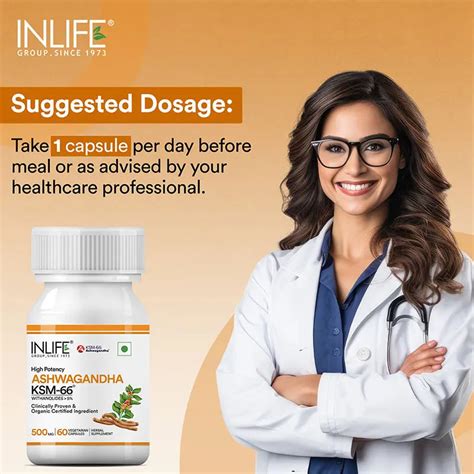 Inlife KSM-66 Ashwagandha with Withanolides > 5% | 60 Veg. Capsules ...