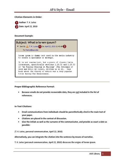 Image result for APA Format Email Template