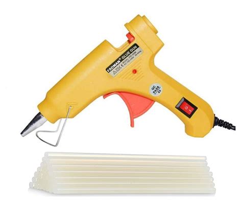 Fadman Electric 20W Yellow Mini Hot Melt Glue Gun With 18 Pcs Hot Melt ...