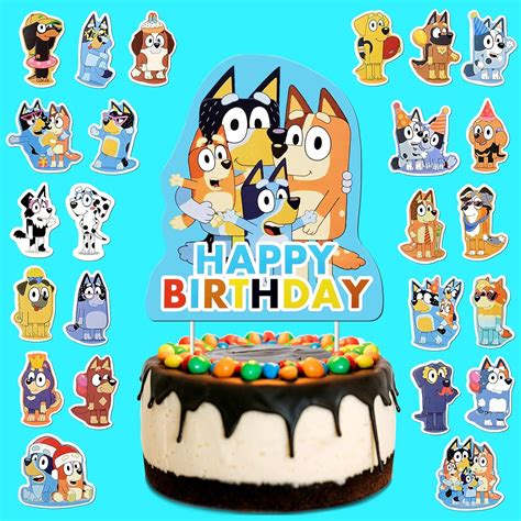 Buy 25 Pcs Cartoon Birthday Cake Toppers and Cupcake Toppers - Theme ...