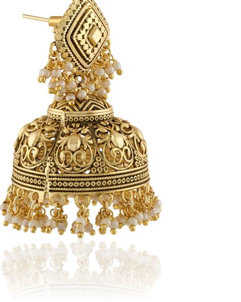 Basra Pearl Temple Jhumkas – indinoor