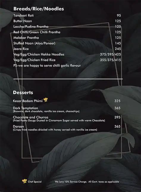 Menu at Qbic Cafe, New Delhi