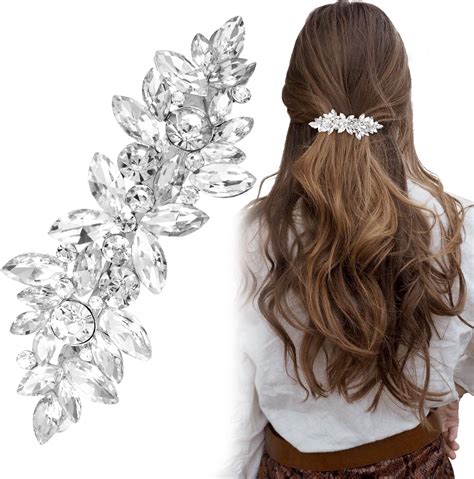 Amazon.com : Joez Wonderful Rhinestone Hair Clips, Silver Bridal Hair ...