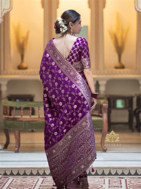 Berry Purple Banarasi Uppada Silk Saree – Zilikaa
