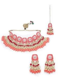 Studio Sukkhi Admirable Gold Plated With Enamel Pink Choker Necklace ...