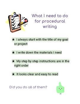 Image result for Procedure Writing Checklist
