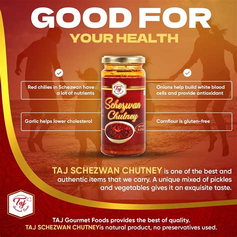TAJ Gourmet Foods TAJ Gourmet Schezwan Chutney - Unique Spices Blend ...