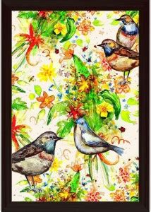 Birds & Flowers Paper Print - Abstract posters in India - Buy art, film ...