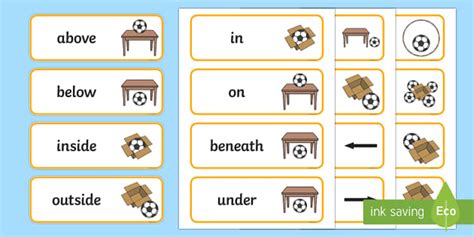 Positional Language Word Cards