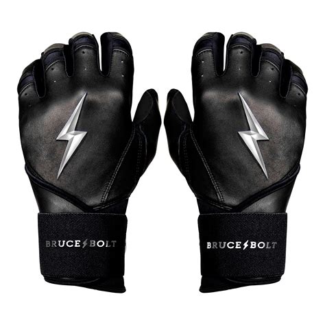 Snapklik.com : BRUCE BOLT Chrome Series Long Cuff Black Batting Glove