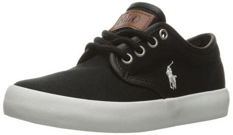 Buy Polo Ralph Lauren Kids Boys' Waylon Sneaker, Black, 10.5 M US ...