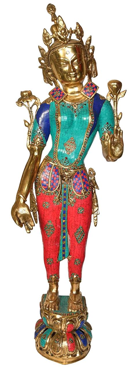 Buy Idol Collections Brass Large Standing Tara Devi Statue, Height 47.6 ...