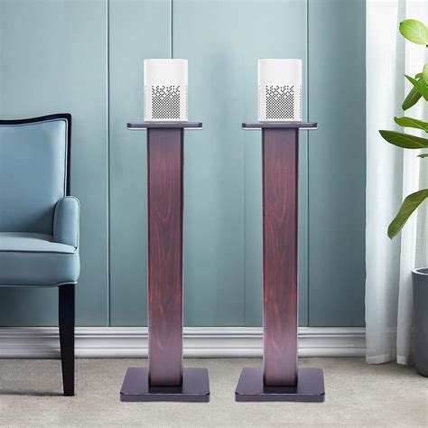 2 Pcs Universal Bookshelf Speaker Stands with Cable Management Surround ...