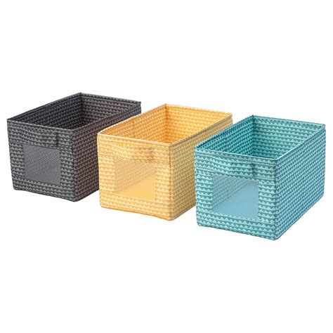 Ikea polyester Square Storage Box (Multicolour ; 18x27x17 cm ) - Pack ...
