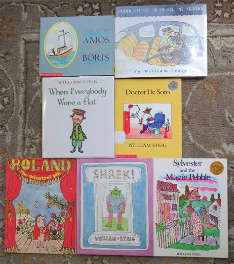 7 William Steig Books Shrek, Sylvester and the Magic Pebble, Roland the ...