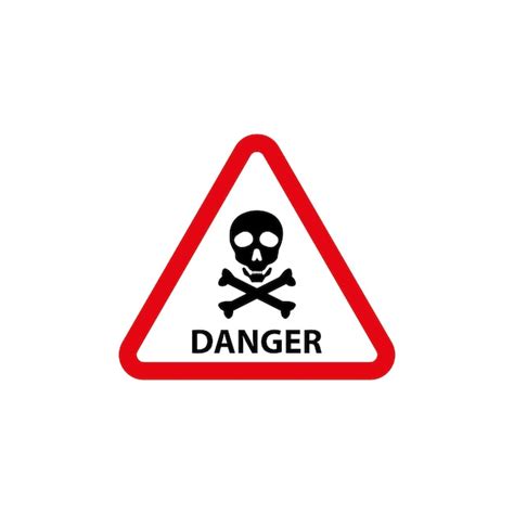 Danger sign icon set notice for general hazards with danger toxic and ...
