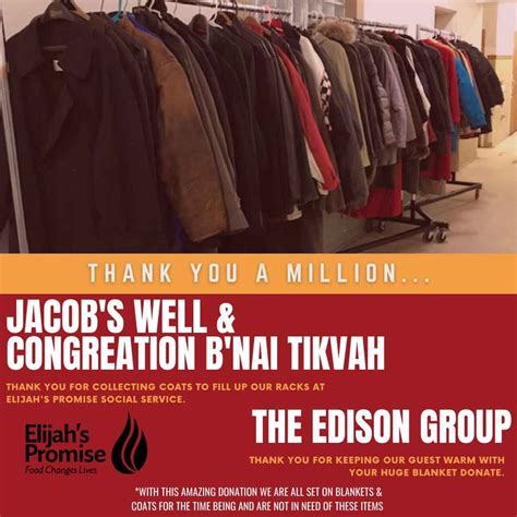 Elijah’s Promise Coat Drive – Congregation B'nai Tikvah
