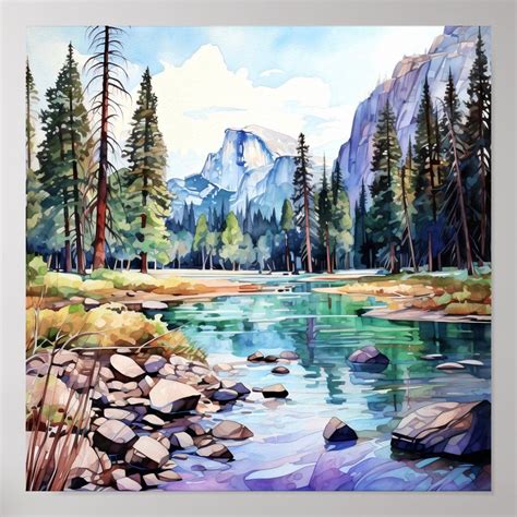 Yosemite National Park Art Print | Zazzle | Yosemite art, Park art, Forest art