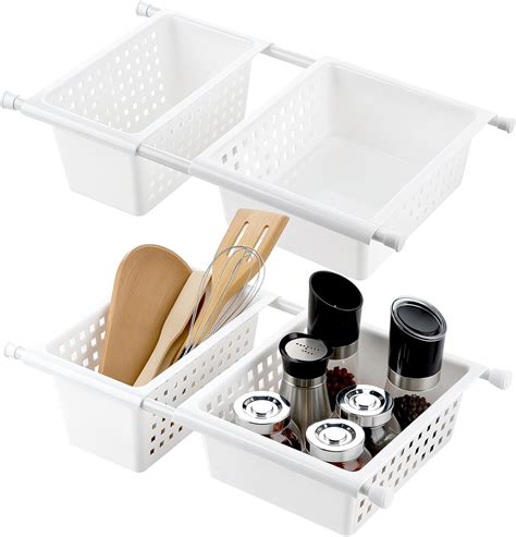 Amazon.com - DoubleFill 4 Pack Under Sink Baskets for Organizing ...