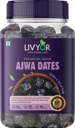 LIVYOR Premium Saudi Ajwa Dates | Khajoor | Khajur Dry Fruits | No ...