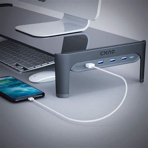 TOTMOX Tempered Glass Monitor Riser Stand with 4-Port USB India | Ubuy