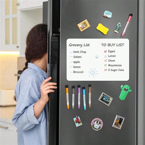 Refrigerator Magnetic Dry Wipe Board, Erasable Refrigerator Whiteboard ...