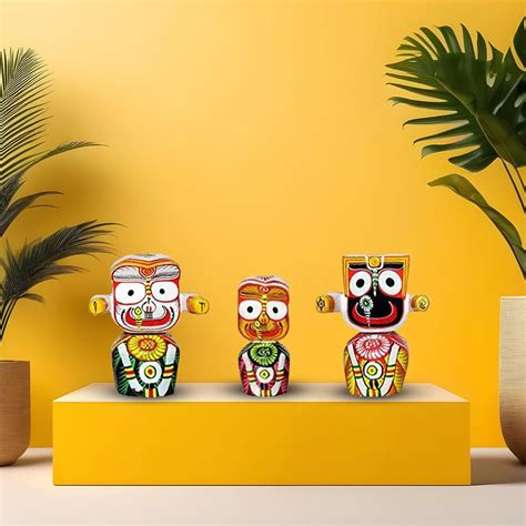 Buy NEAL EXCLUSIVE Wooden Lord Jagannath, Balaram and Subhadra Idol ...