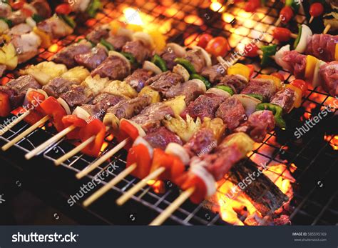 Barbecuebarbqbarbeque Grill Street Food Thailandmarket Pork Stock Photo ...