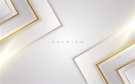 Luxury White and Gold Background with Golden Lines and Paper Cut Style ...