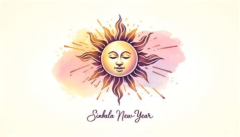Watercolor illustration of sun with a face for sinhala new year ...