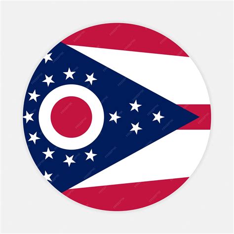 Premium Vector | Ohio state round flag vector icon ohio circle flag