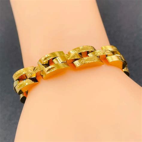 Premium Quality Gold Plated Link Chain Bracelet - Stainless Steel for ...