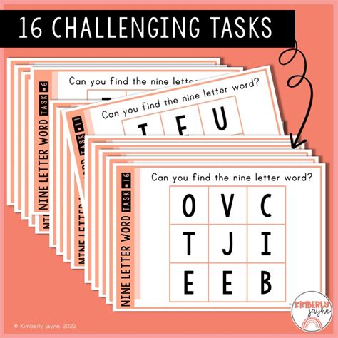 Nine Letter Word Puzzle Task Cards | Gifted & Talented Students ...