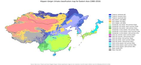 Asia Climate Types Map 的图像结果