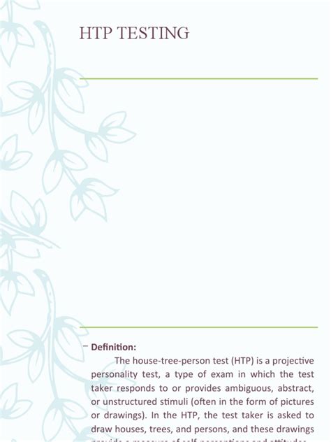 Image result for HTP Test PDF