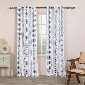 Buy HOMEMONDE Cotton Opaque Curtain For Door 7 Feet Geometric Printed ...